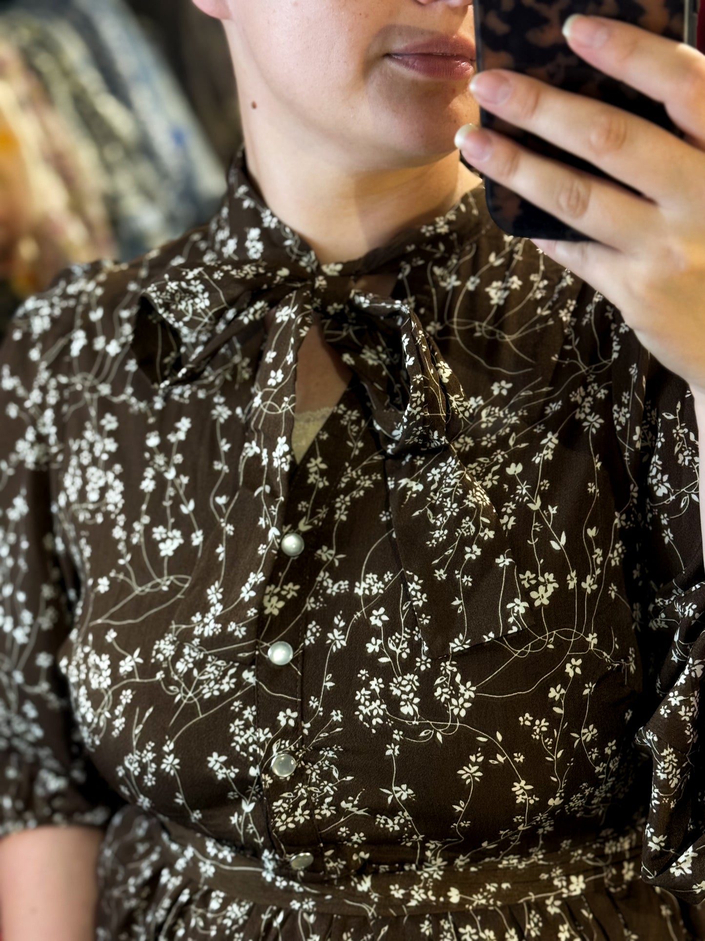 Briony Dress in Mocha/Cream- Misses (S-XL)