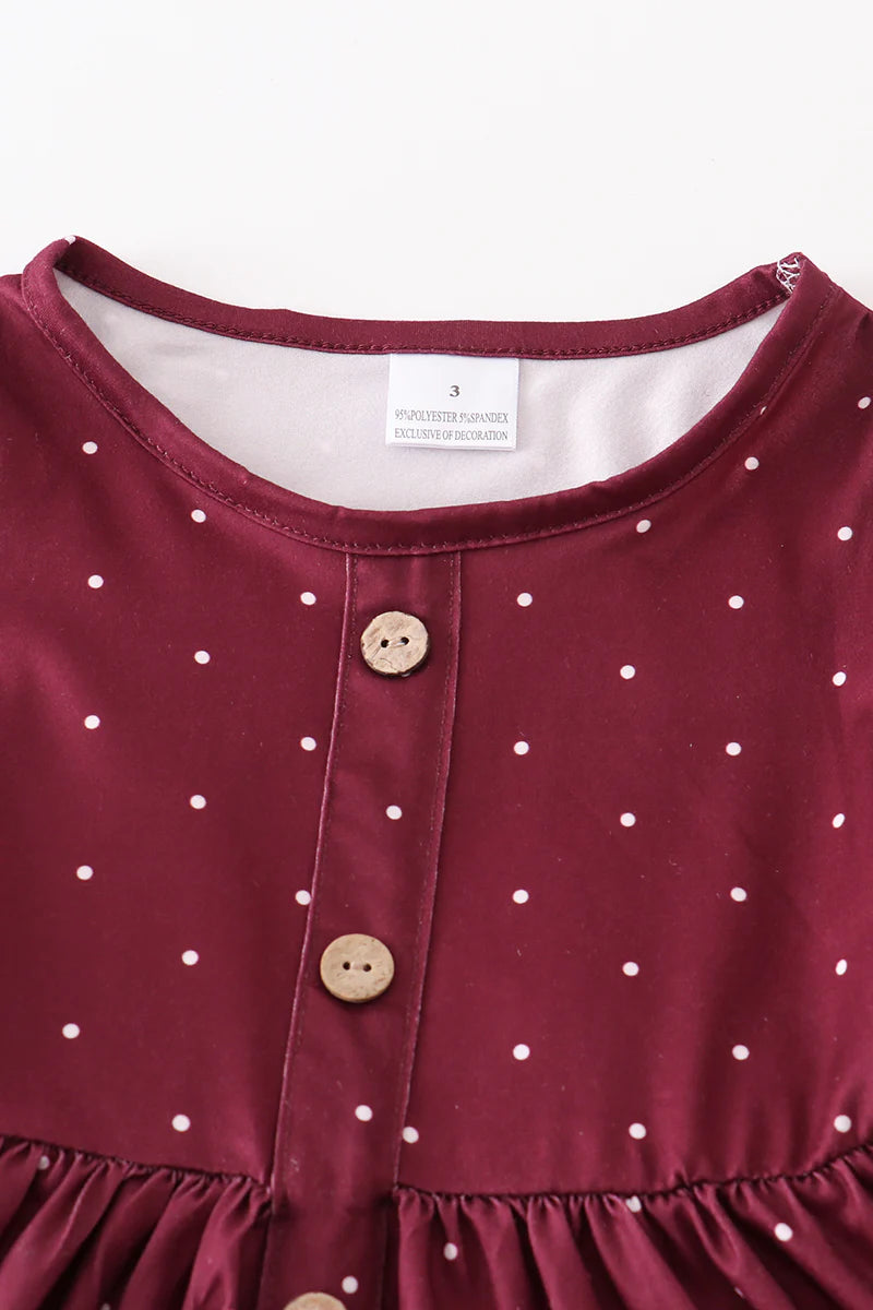 Marnie Dress in Maroon- Girls (2-7)