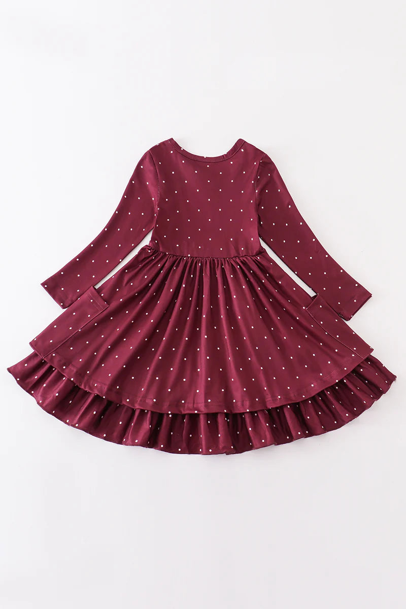 Marnie Dress in Maroon- Girls (2-7)