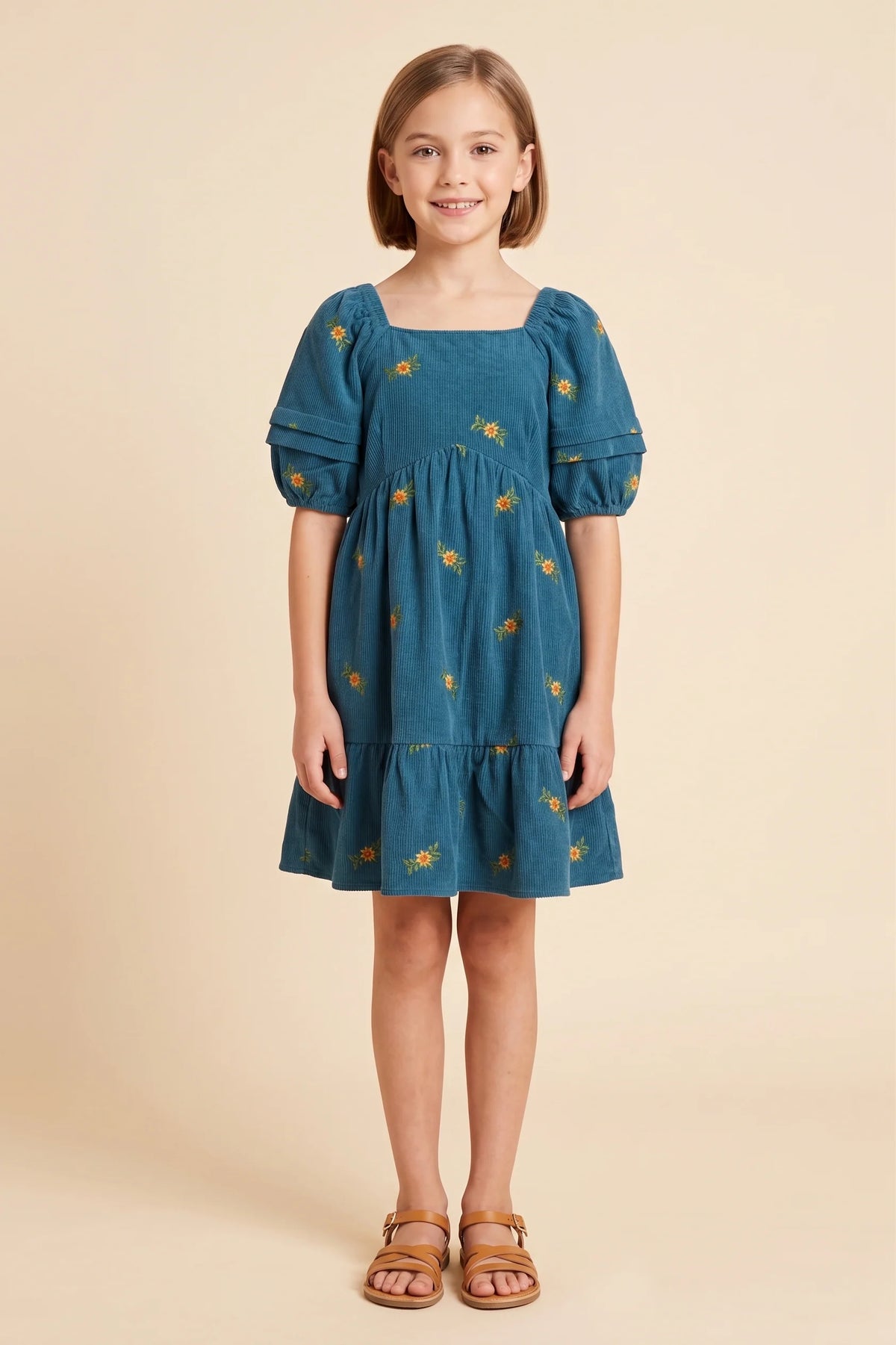 Briarly Dress in Teal- Tween (S 7/8- XL 13/14)