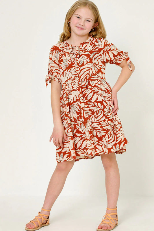 Talia Dress in Rust- Girls/Tween (S 7/8 - XL 13/14)