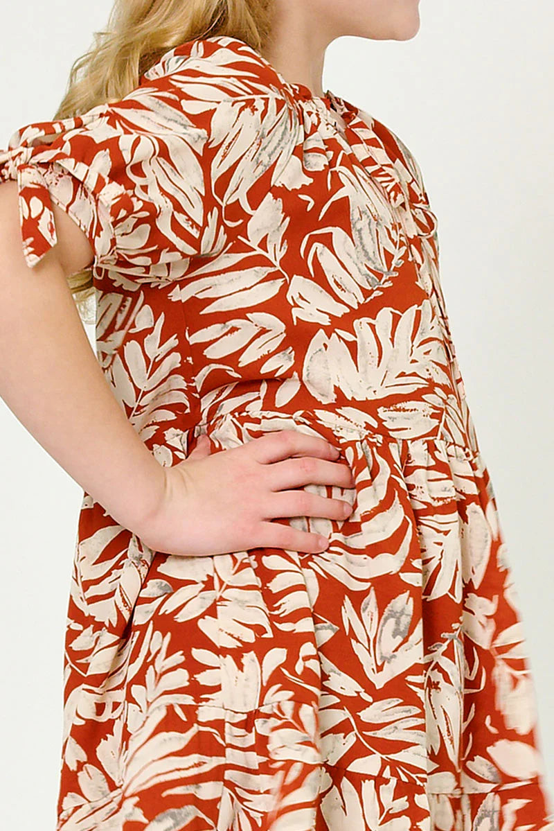 Talia Dress in Rust- Girls/Tween (S 7/8 - XL 13/14)