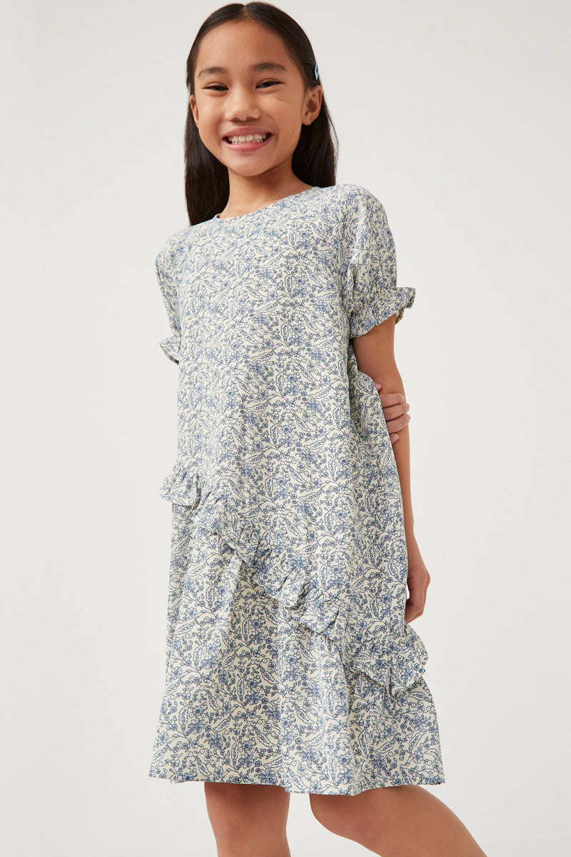Aella Dress in Blue- Tween (S 7/8 - XL 13/14)