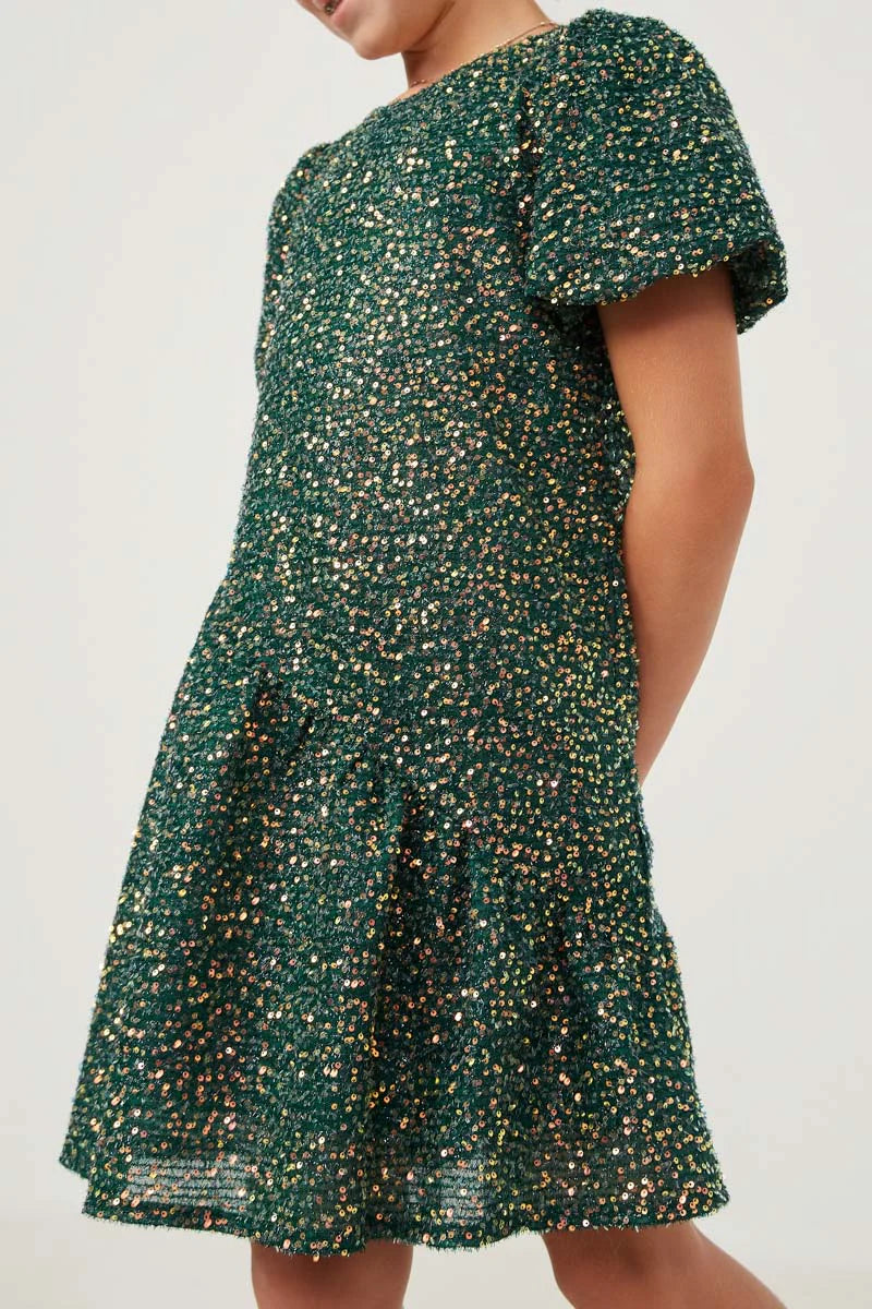 Adalie Dress in Green- Girls/Tween (S 7/8 - XL 13/14)