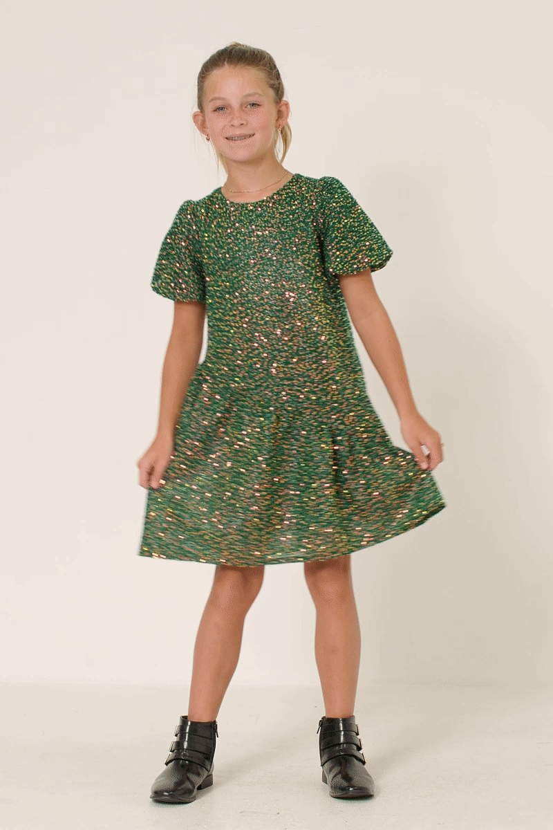 Adalie Dress in Green- Girls/Tween (S 7/8 - XL 13/14)