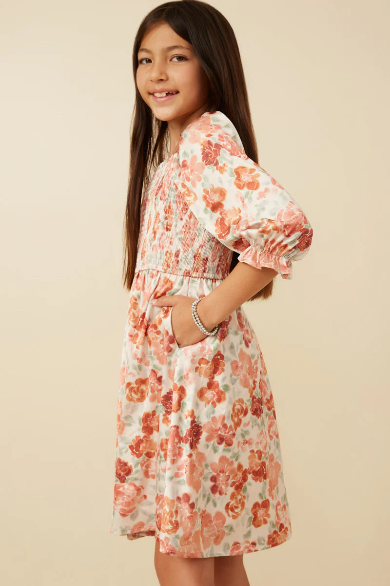 Elora Dress in Rust- Tween (S 7/8,L 9/10,XL 13/14)