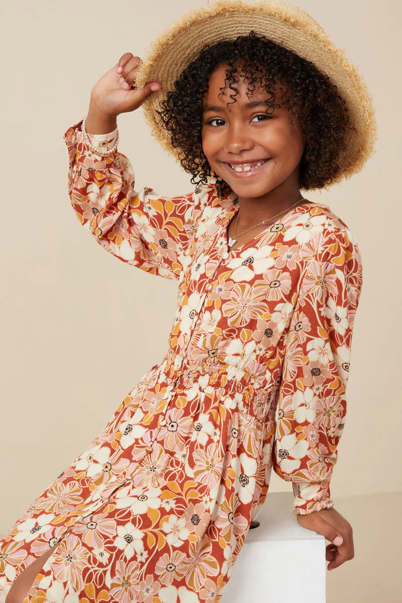 Maliyah Dress in Rust- Tween (S 7/8 - XL 13/14)