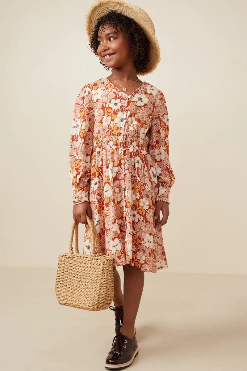 Maliyah Dress in Rust- Tween (S 7/8 - XL 13/14)