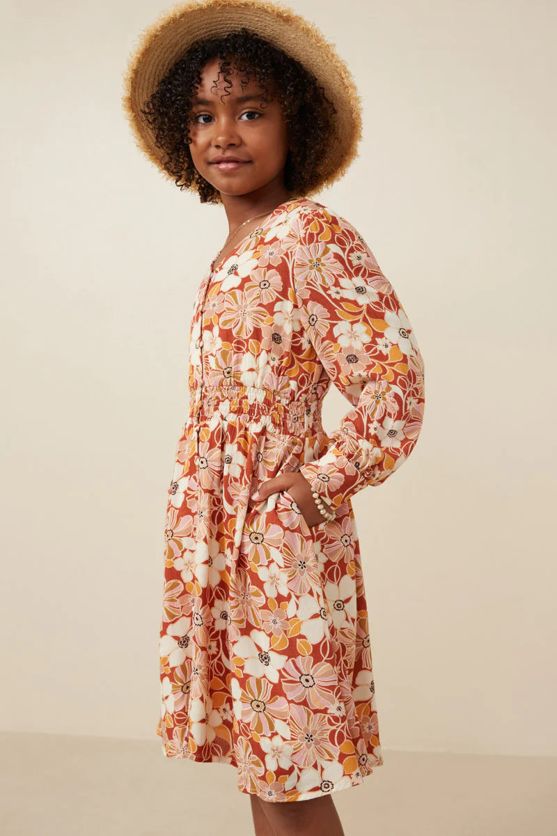 Maliyah Dress in Rust- Tween (S 7/8 - XL 13/14)