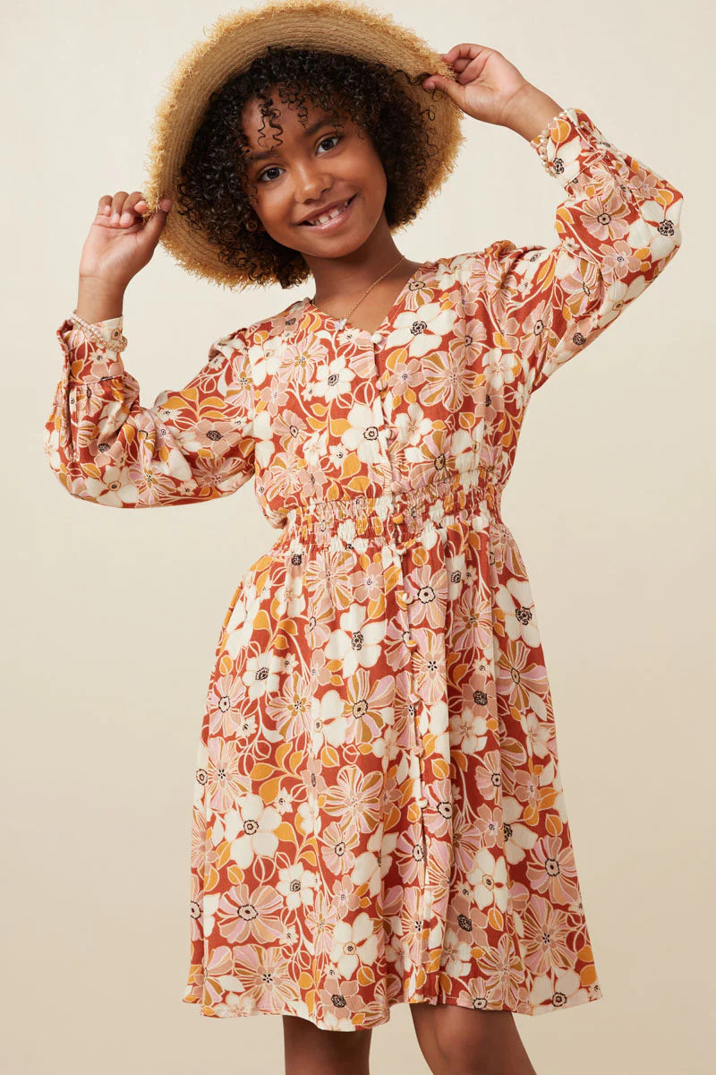 Maliyah Dress in Rust- Tween (S 7/8 - XL 13/14)