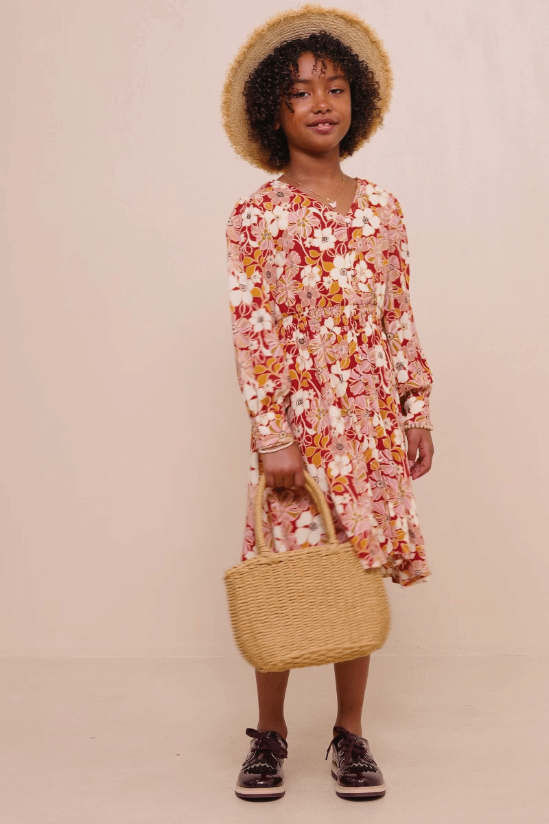 Maliyah Dress in Rust- Tween (S 7/8 - XL 13/14)