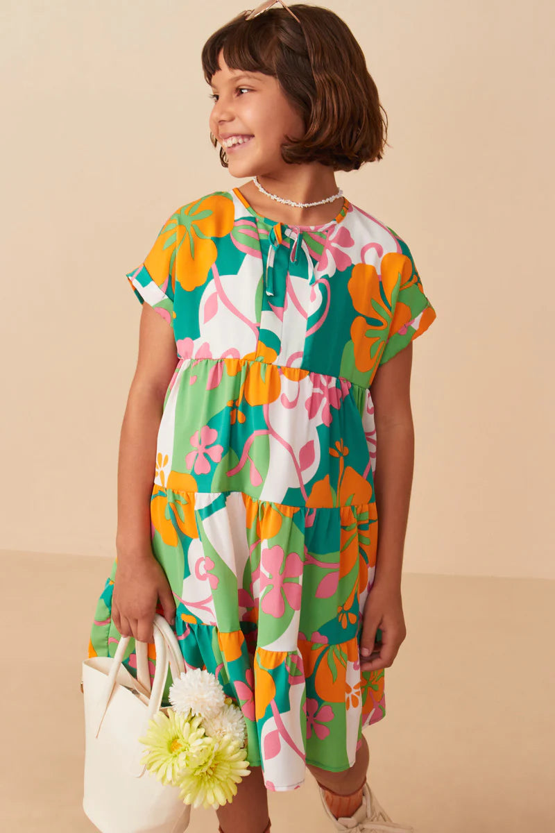 Tori Dress in Green- Tween (S 7/8 - XL 13/14)