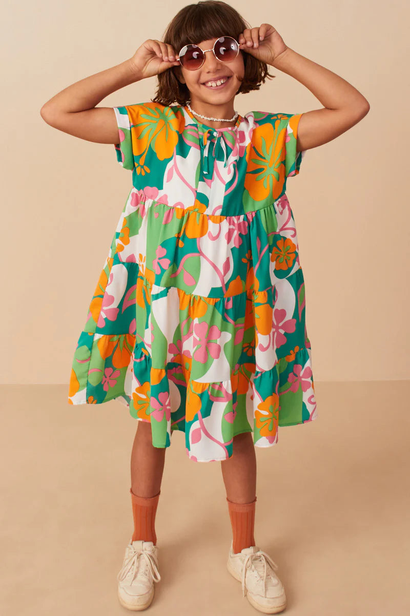 Tori Dress in Green- Tween (S 7/8 - XL 13/14)