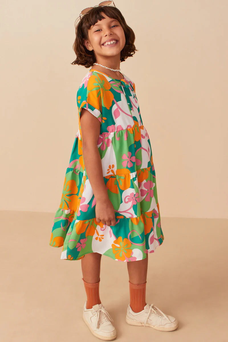 Tori Dress in Green- Tween (S 7/8 - XL 13/14)
