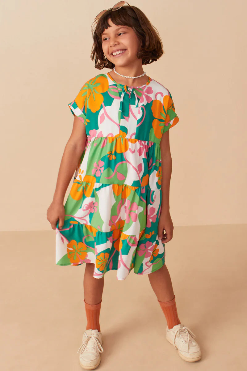 Tori Dress in Green- Tween (S 7/8 - XL 13/14)