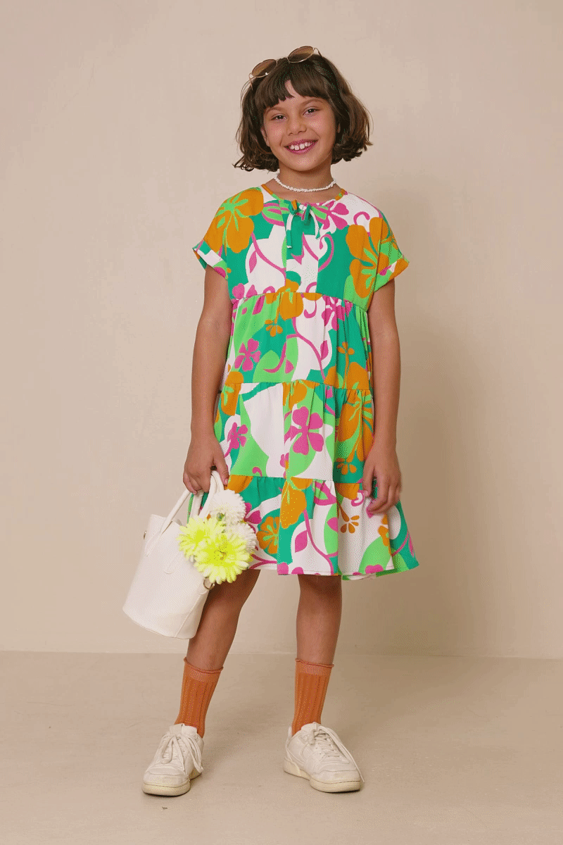 Tori Dress in Green- Tween (S 7/8 - XL 13/14)