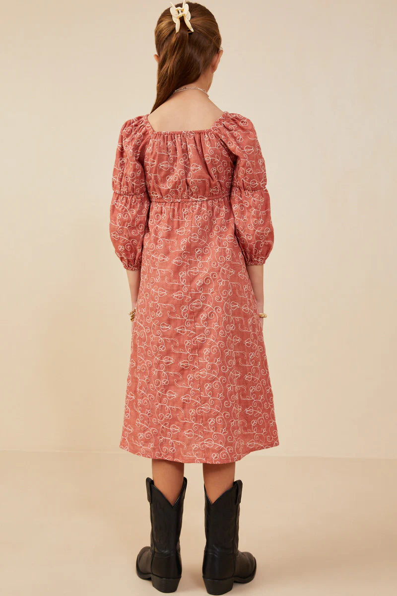Savannah Dress in Rust- Tween (S 7/8 - XL 13/14)
