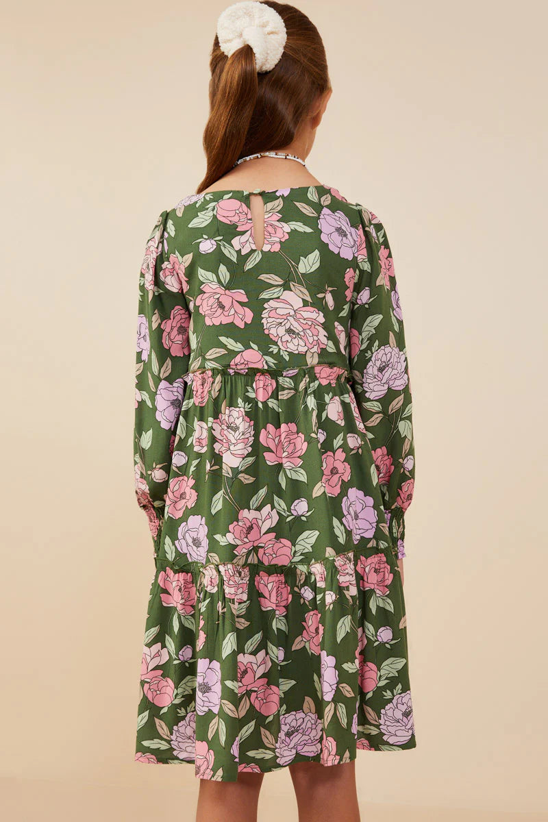 Lily Dress in Olive- Tween (S 7/8 - XL 13/14)