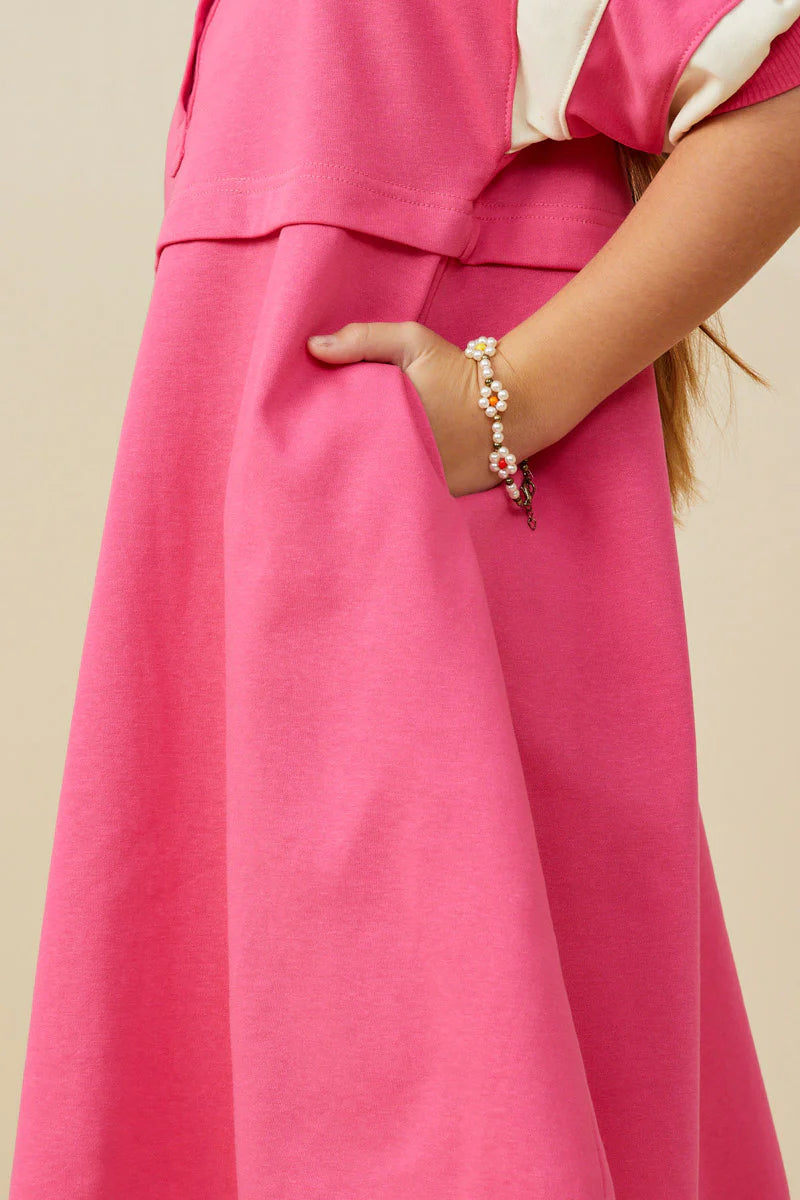 Kenna Dress in Pink- Girls/Tween (S 7/8 - XL 13/14)