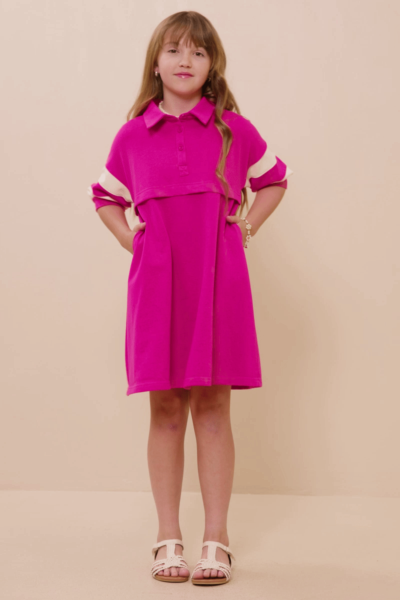 Kenna Dress in Pink- Girls/Tween (S 7/8 - XL 13/14)