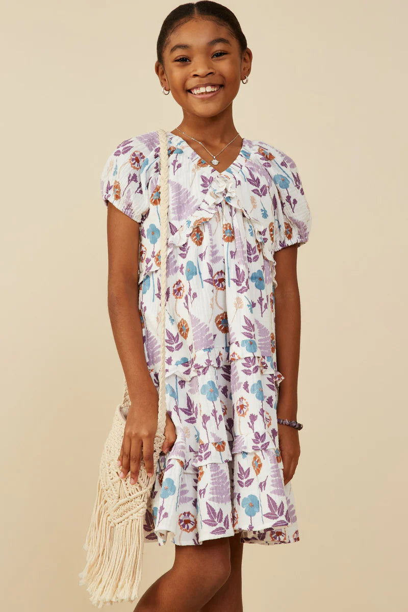 Millie Dress in Lavender Mix- Tween Girls (S 7/8 - XL 13/14)