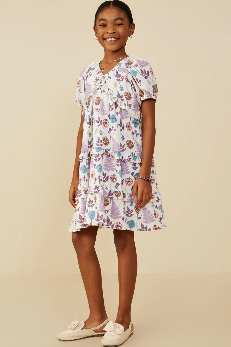 Millie Dress in Lavender Mix- Tween Girls (S 7/8 - XL 13/14)