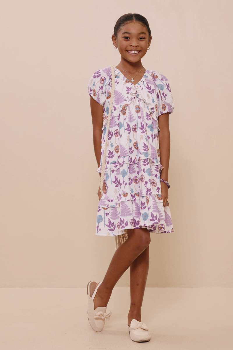 Millie Dress in Lavender Mix- Tween Girls (S 7/8 - XL 13/14)