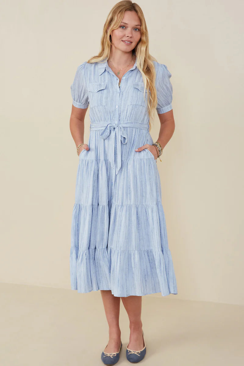 Hadley Dress in Light Blue- Misses and Plus (s-3x) Light Blue / S Hadley Dress in Light Blue- Misses and Plus (s-3x) Light Blue / S