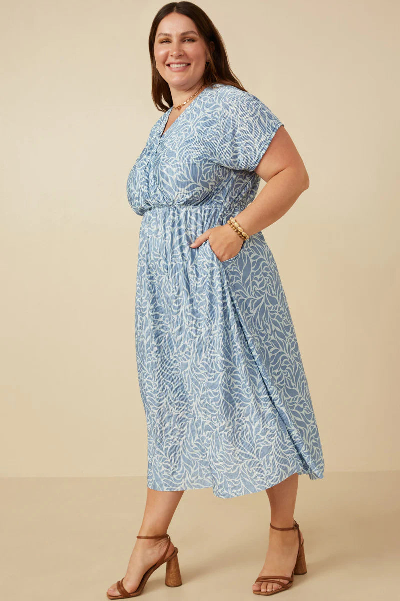 Dakota Dress in Blue- Misses & Plus (L-3X)
