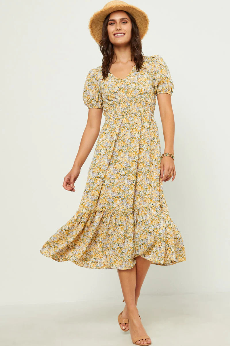 Sunni Dress in Yellow- Misses (M-L