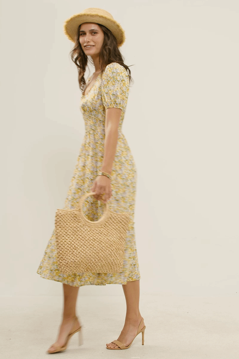 Sunni Dress in Yellow- Misses (M-L