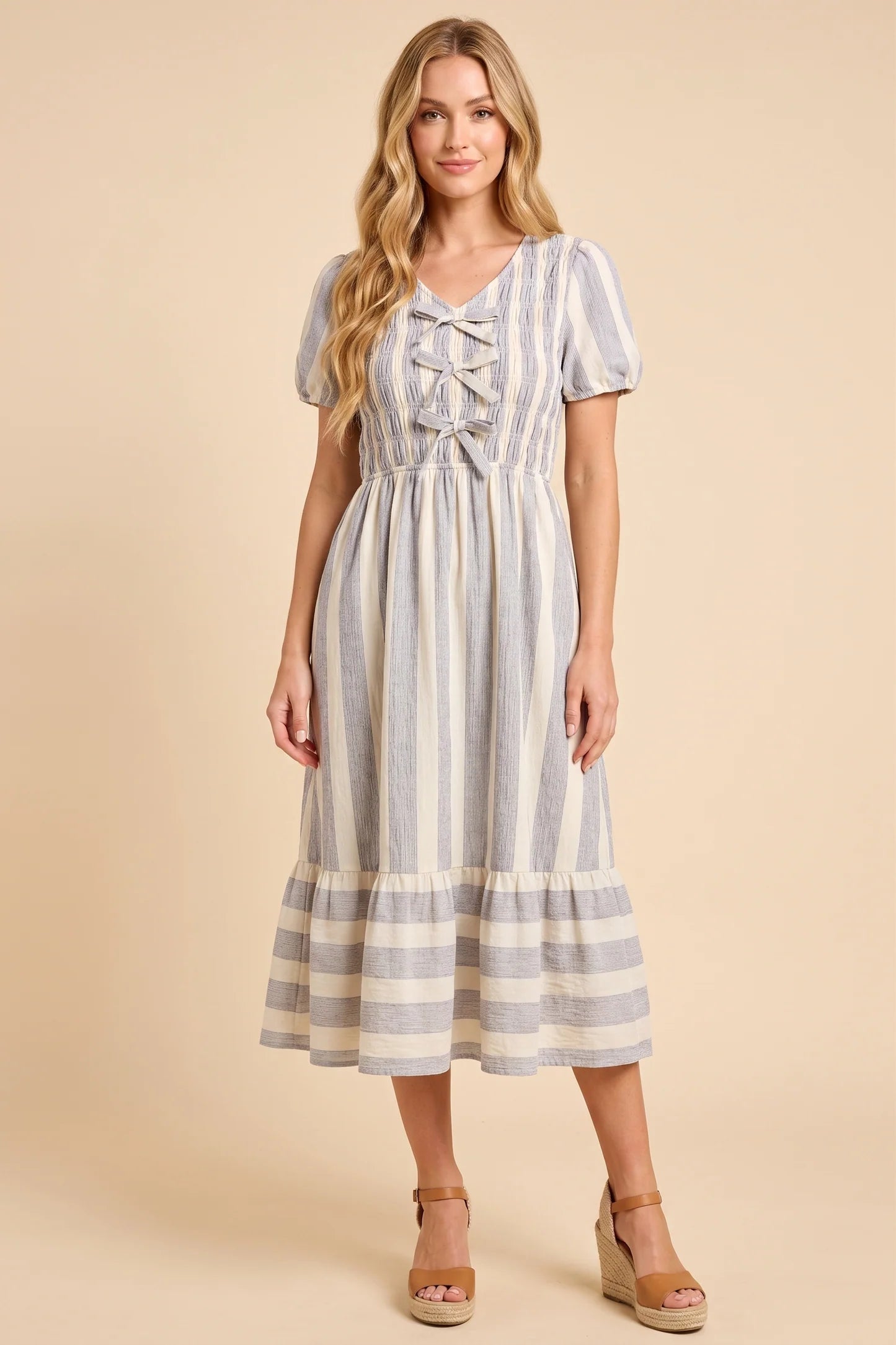 Ginny Dress in Blue- Misses and Plus (S-3X) Blue / L