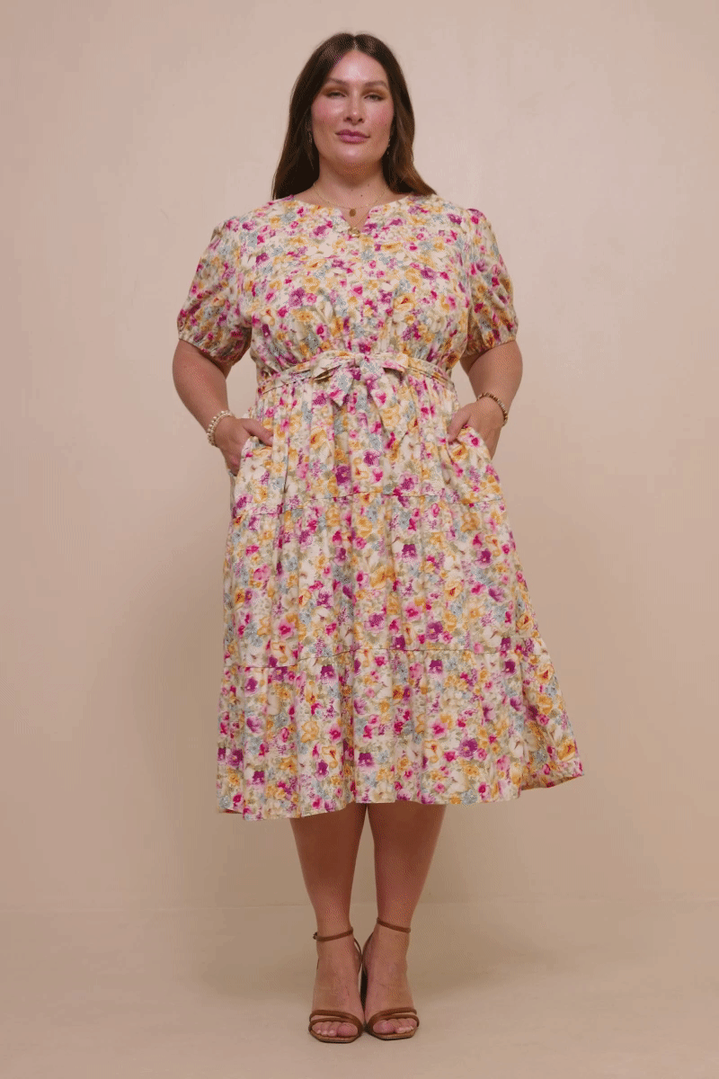 Elesia Dress in Lavender- Misses & Plus (L-2X)
