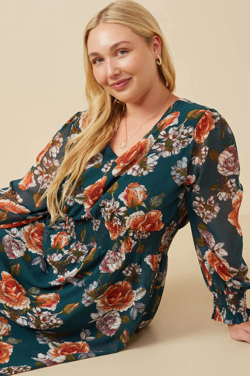 Roma Dress in Green- Misses and Plus (S-3X)