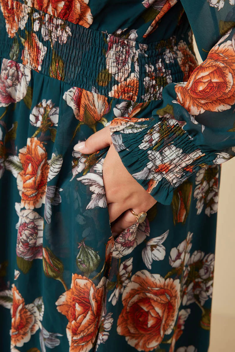 Roma Dress in Green- Misses and Plus (S-3X)