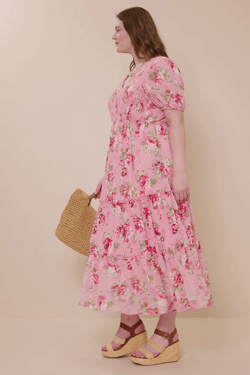 Vivienne Dress in Pink- Misses and Plus (S-2X)