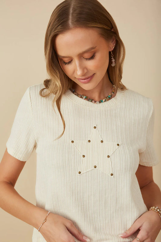 Starr Top in Ivory- Misses & Plus (S-3X)