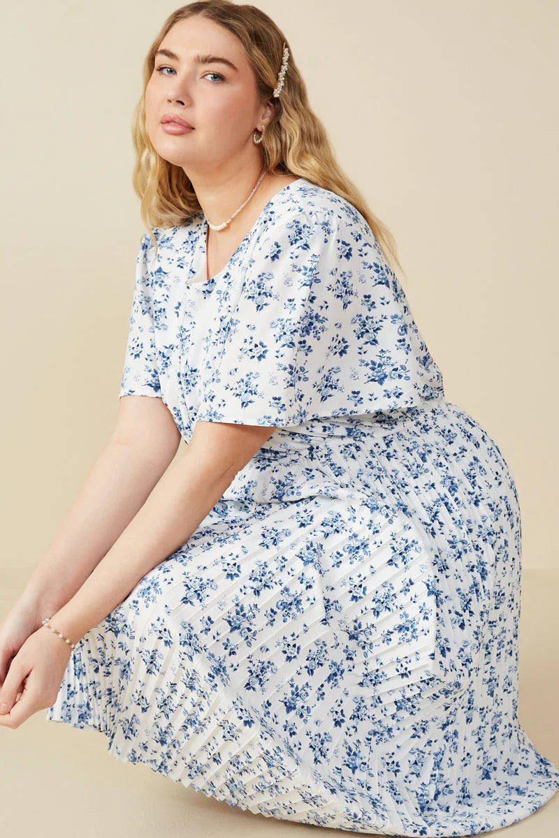 Amelie Dress in Blue- Misses and Plus (S-3X)