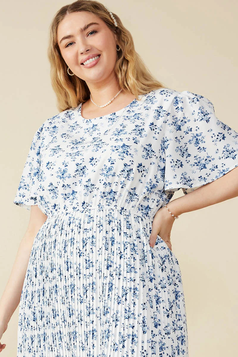 Amelie Dress in Blue- Misses and Plus (S-3X)