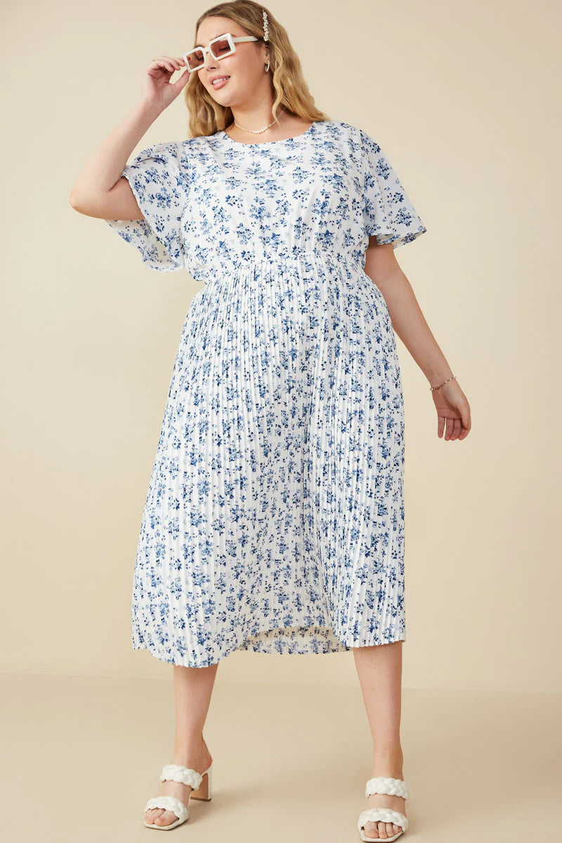 Amelie Dress in Blue- Misses and Plus (S-3X)