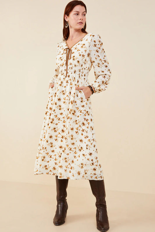 Hallie Dress in Taupe- Misses (S-L)