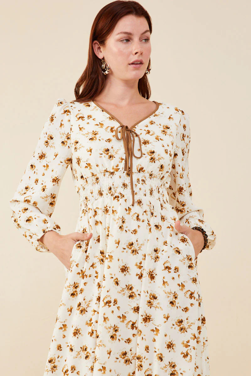 Hallie Dress in Taupe- Misses (S-L)