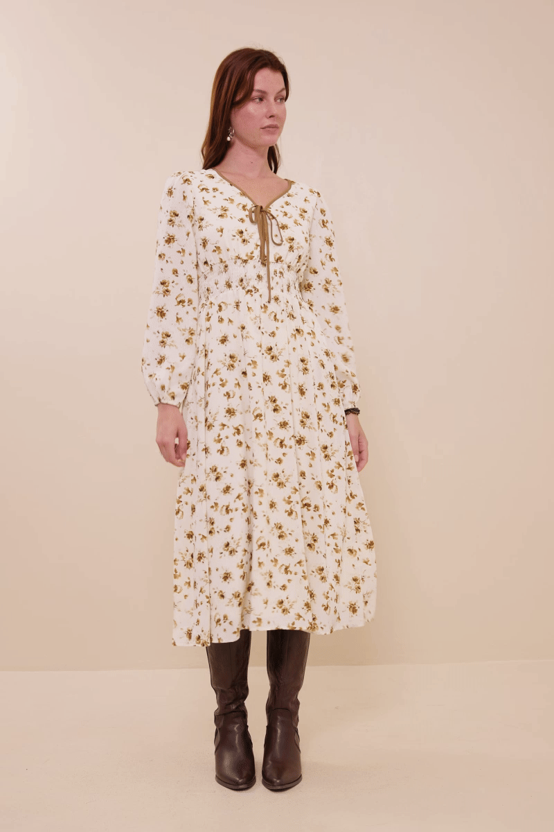 Hallie Dress in Taupe- Misses (S-L)