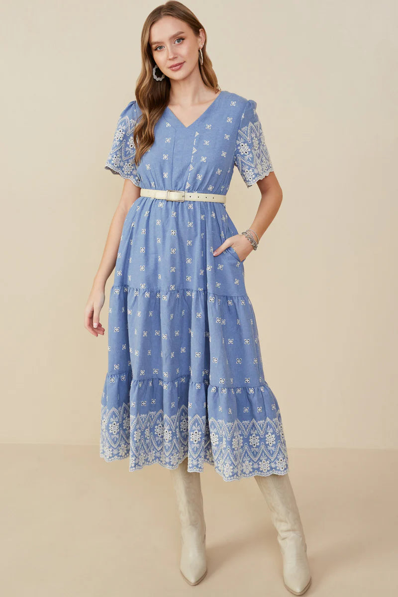Briarfield Dress in Denim- Misses and Plus (S-3X)