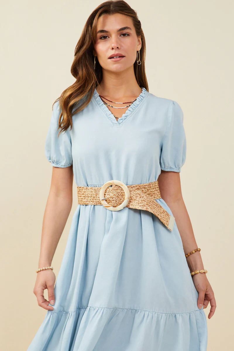 Wendy Dress in Light Denim- Misses and Plus (S-L,2X)