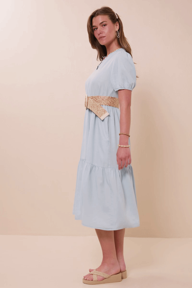 Wendy Dress in Light Denim- Misses and Plus (S-L,2X)