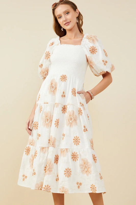 Maribel Dress in Off White- Misses and Plus (S-3X)