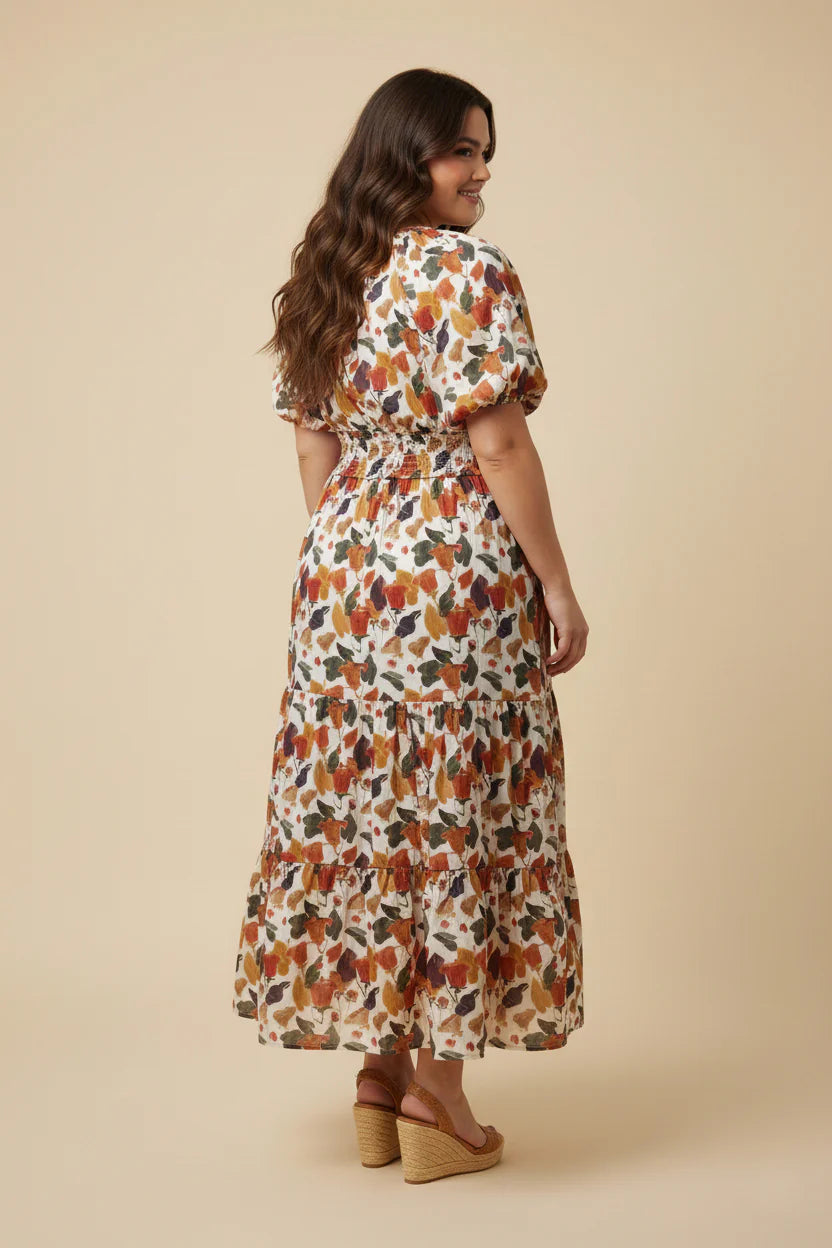 Callista Dress in Rust Mix- Misses and Plus (S-3X)