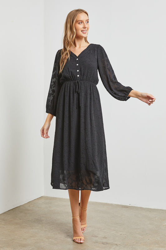Evelynn Dress in Black- Misses & Plus (3X)