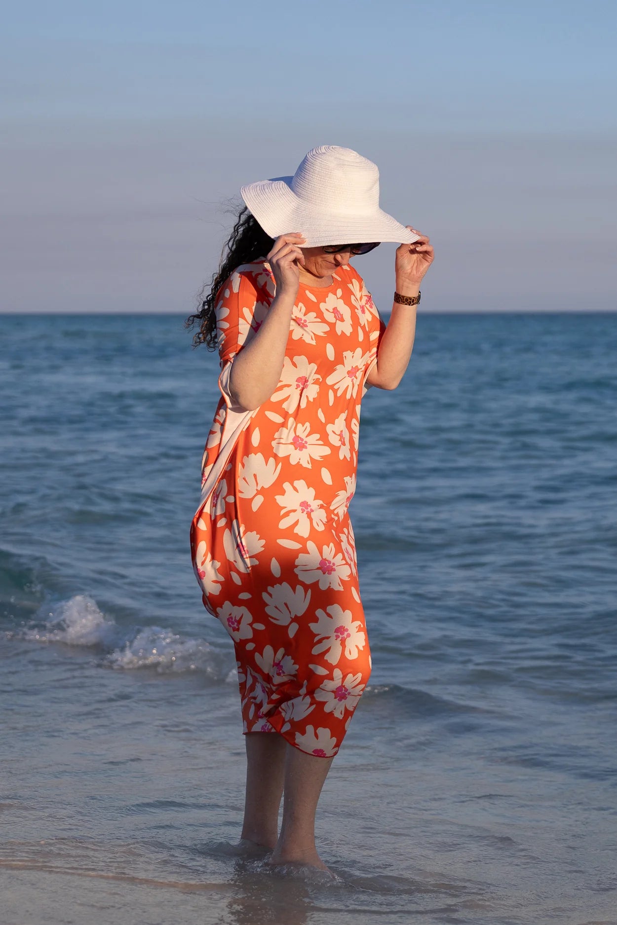 Carlie Swim Dress in Sunset Hibiscus Sunset Hibiscus / M Carlie Swim Dress in Sunset Hibiscus Sunset Hibiscus / M